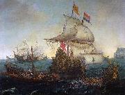 Hendrik Cornelisz. Vroom Dutch ships ramming Spanish galleys off the English coast, 3 October 1602 France oil painting artist